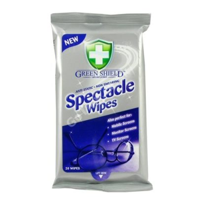 Greenshield Spectacle Travel Wipes 20s Handy Pack Free P&P