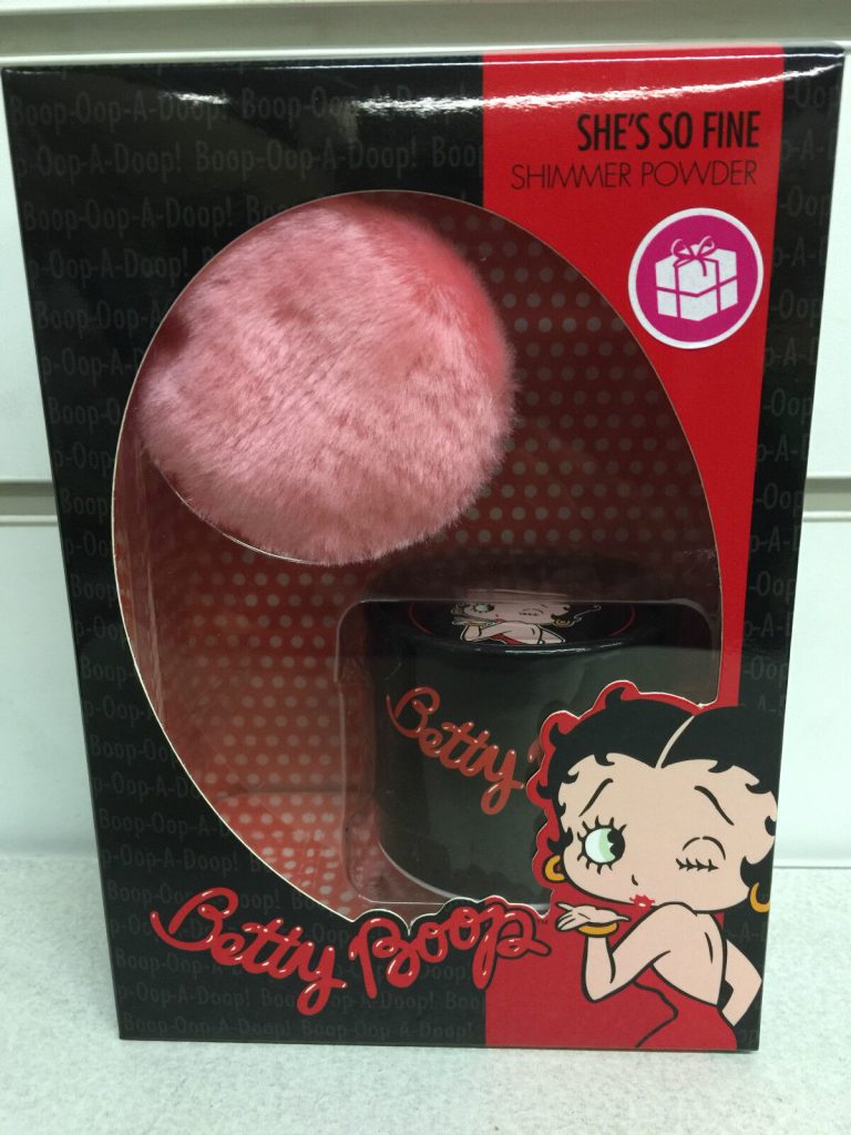 betty boop she's so fine shimmer powder and applicator puff 10g make up