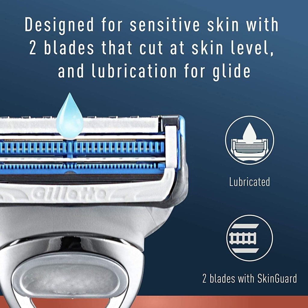 King C. Gillette Beard Grooming Kit for Men, Edging Razor + 3 Razor Blade Refill