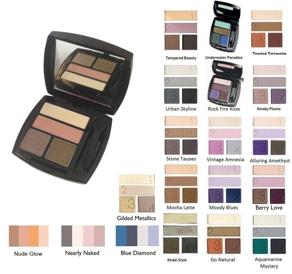 Avon True Colour Eyeshadow Quad 4 shades mirrored compact Modern Glow