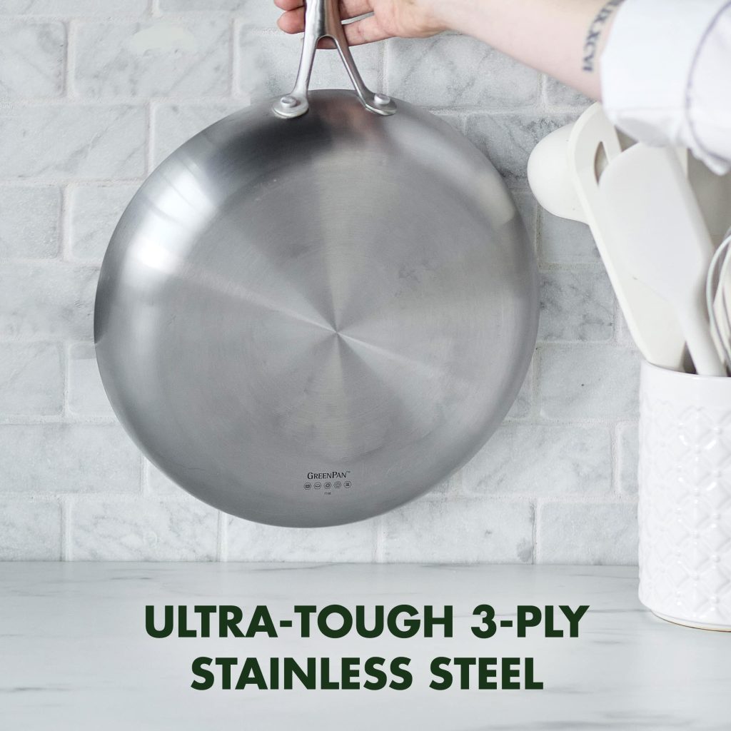 GreenPan Venice Pro Tri-Ply Stainless Steel Healthy Ceramic Nonstick