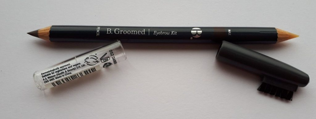 B. Groomed All In One Eyebrow Kit - Pencil, Brow Wax & Brush in Dark Brown
