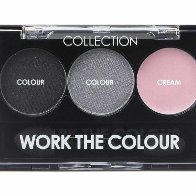 Collection 2000 SMOKE SCREEN Work The Colour Eye Shadow Trio Palette Black