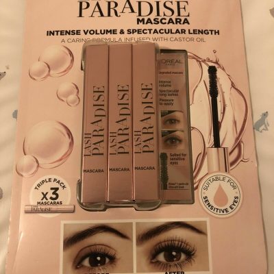 L'Oreal Lash Paradise Black Mascara Upgraded Pack. 3 x 6.4ml