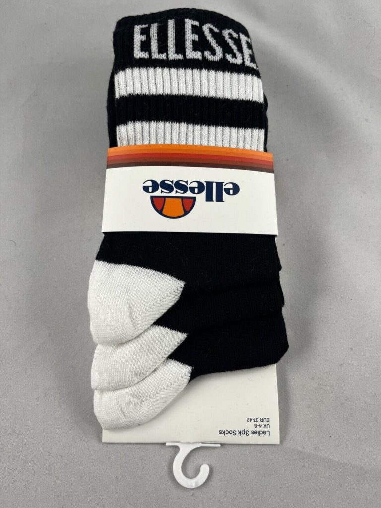 Ellesse Womens Elasticated Ankle Socks Ladies Trainer Sock 3 Pack UK4-8 EU37-42